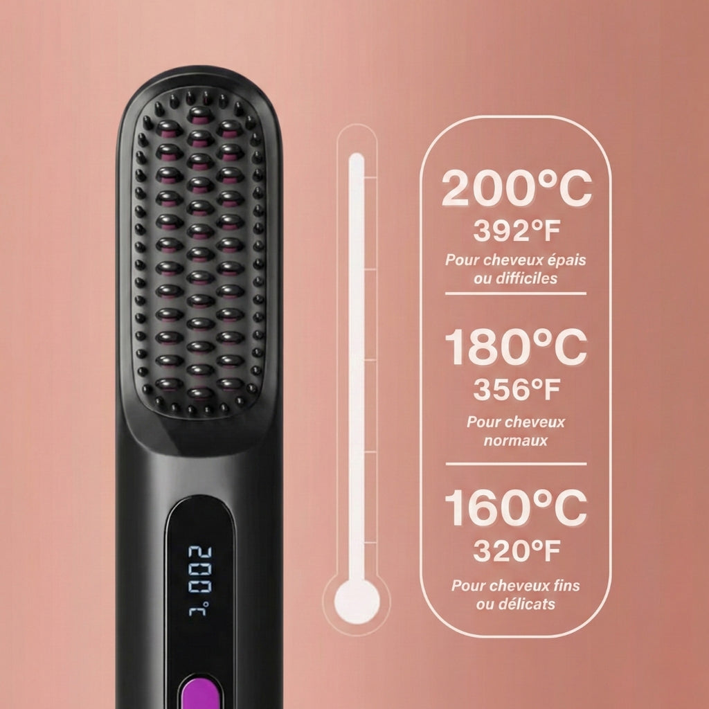 Brosse Volumina sans fil - Pour cheveux court & mi-courts