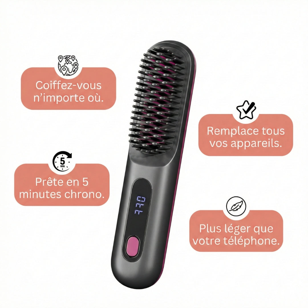 Brosse Volumina sans fil - Pour cheveux court & mi-courts