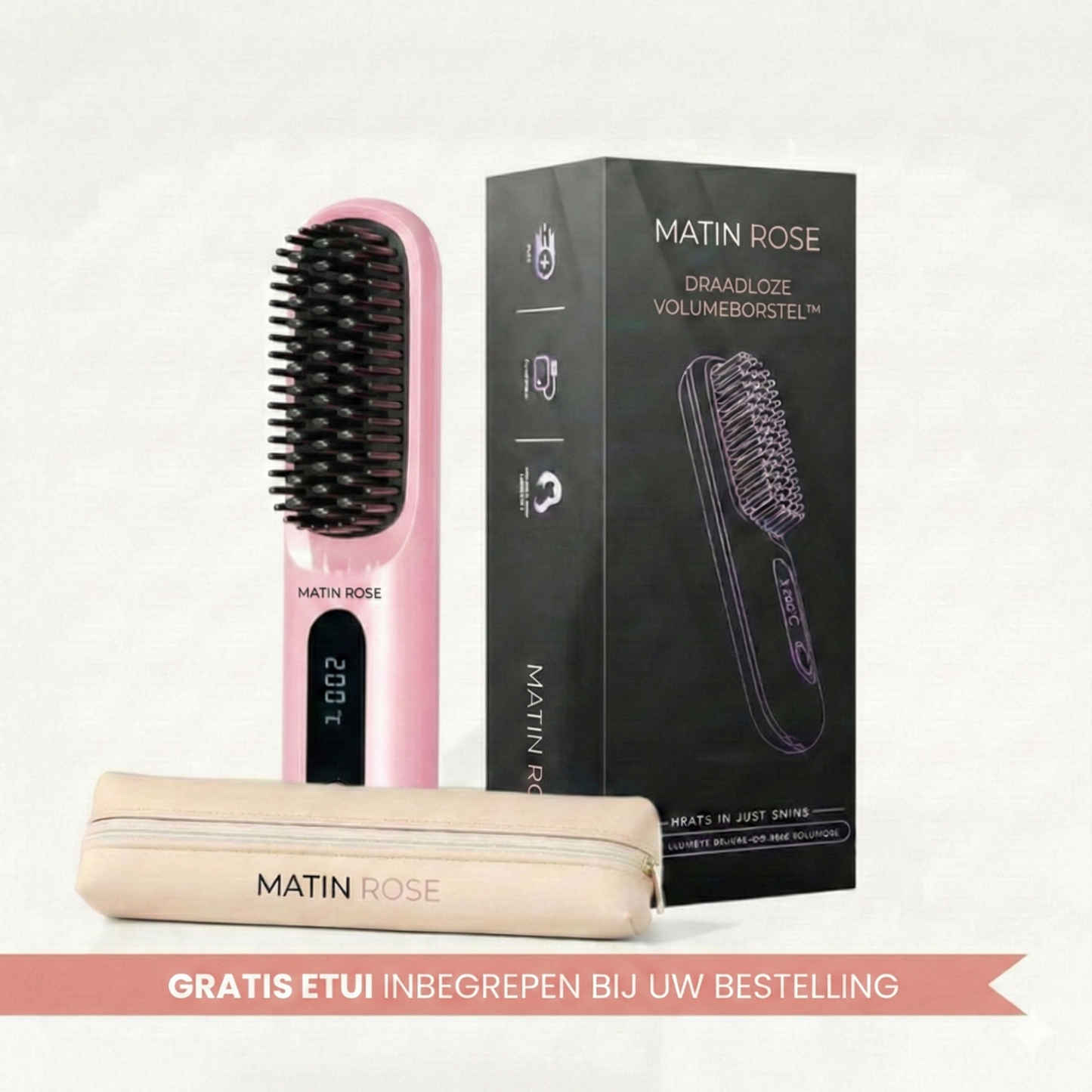 Volumina Draadloze Haarborstel – Voor kort & halflang haar