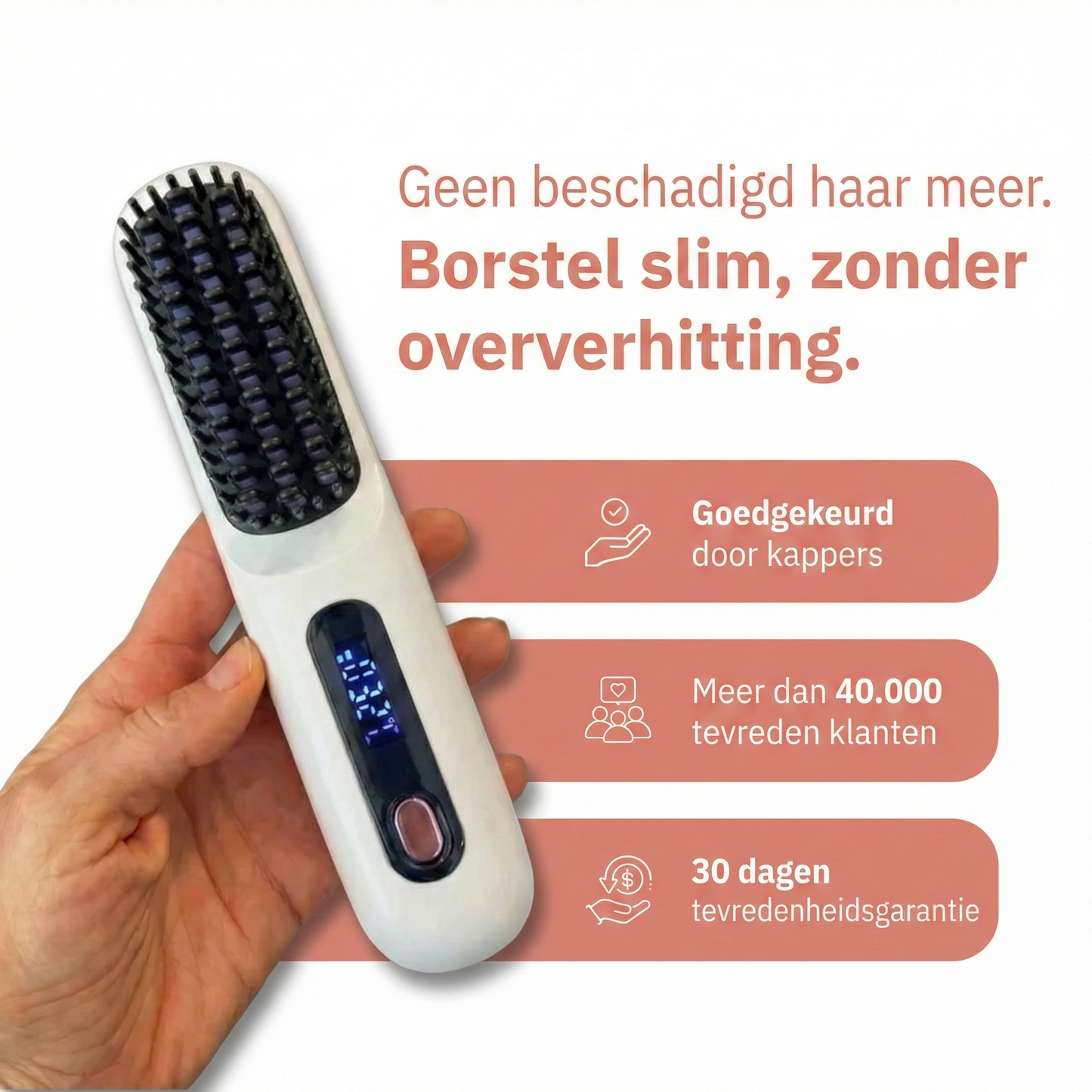 Volumina Draadloze Haarborstel – Voor kort & halflang haar