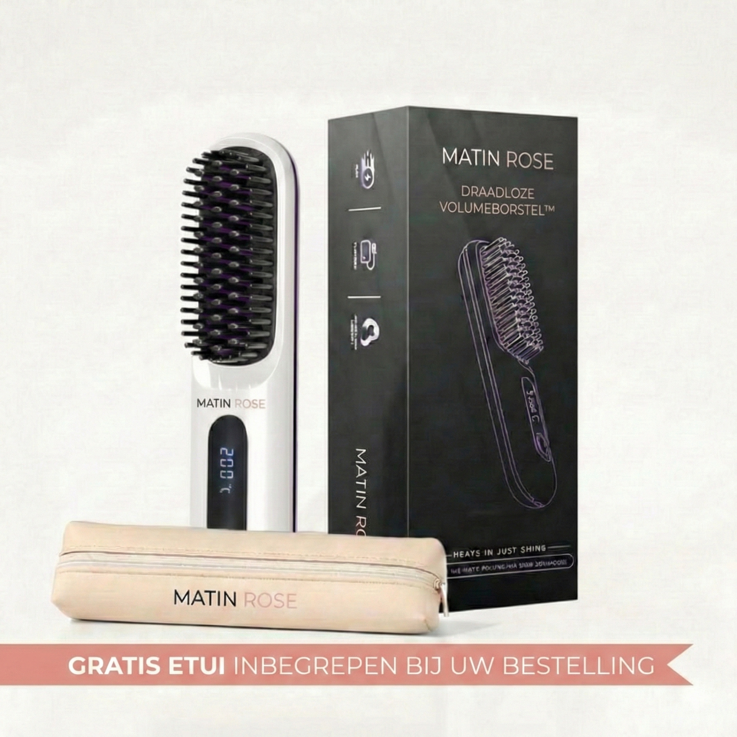 Volumina Draadloze Haarborstel – Voor kort & halflang haar